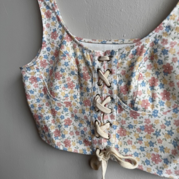 CIDER Floral Lace Up Bustier - Medium - Picture 3 of 5